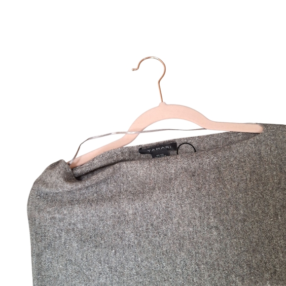 NWT Tahari Gray Cashmere Linen Poncho Scarf Neutral One Size - Picture 7 of 8